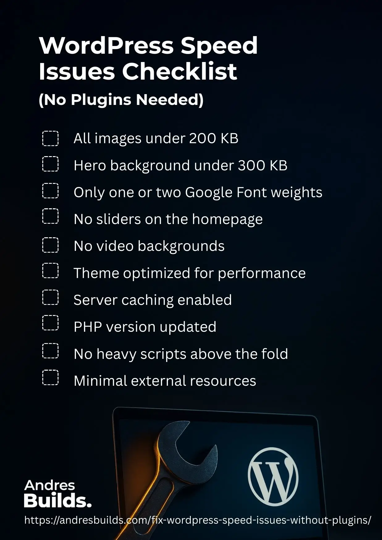 WordPress Speed Issues Checklist
