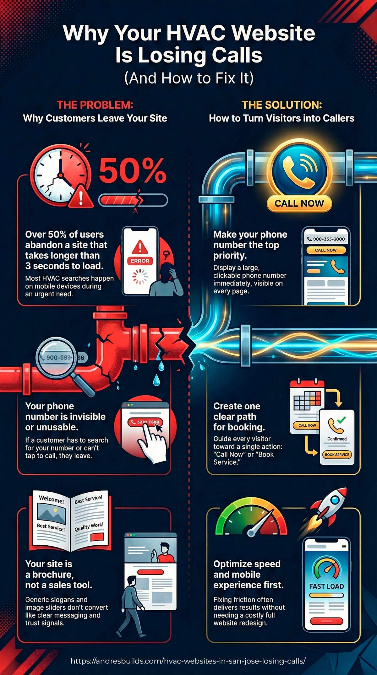 Infographic: Why HVAC Websites in San Jose Lose Calls Before the Phone Rings